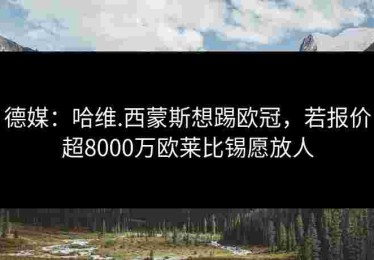 德媒：哈维.西蒙斯想踢欧冠，若报价超8000万欧莱比锡愿放人